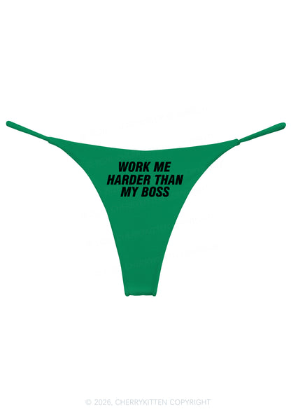 Work Me Harder Than Boss Y2K Bikini String Thong Cherrykitten