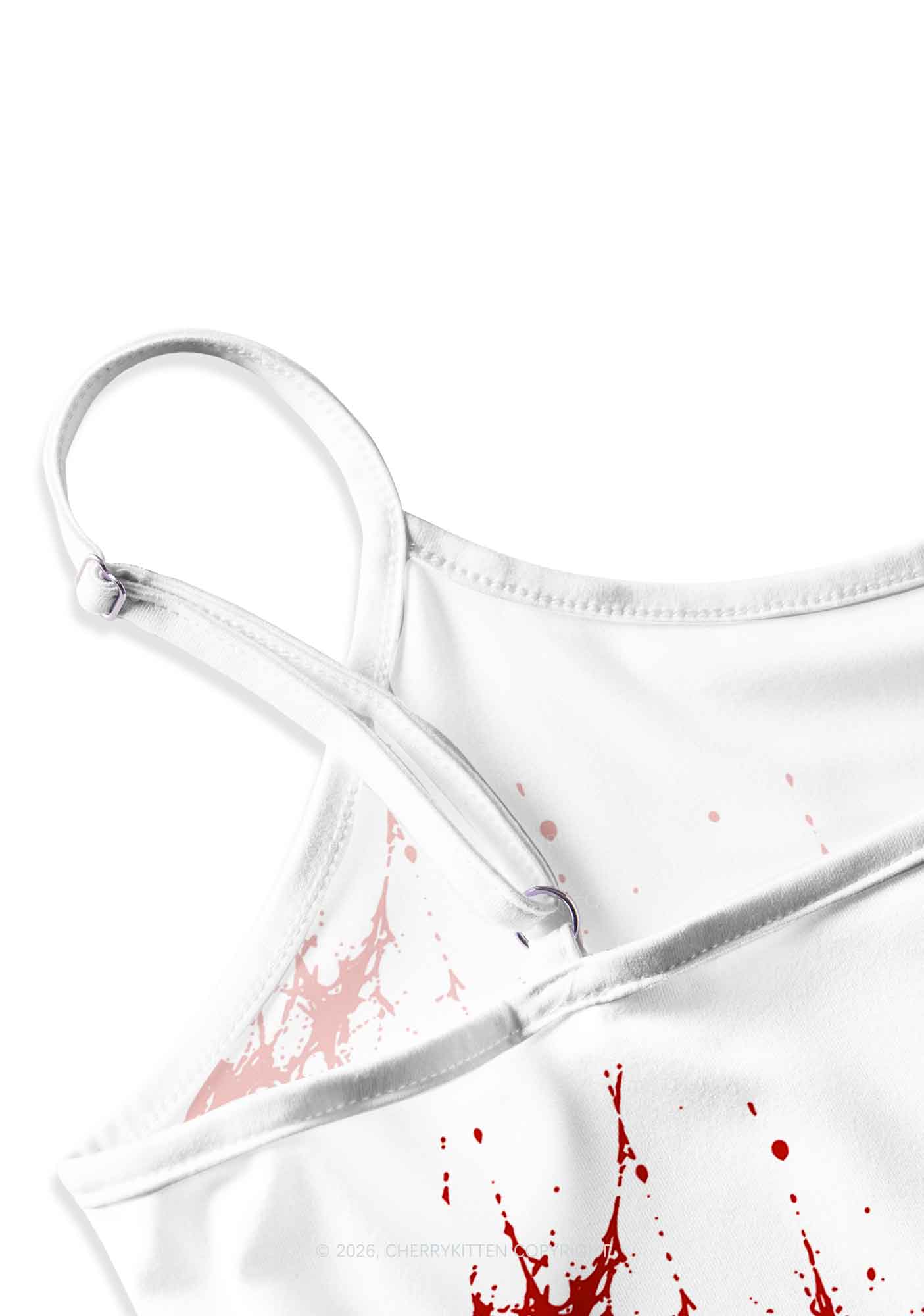 Halloween Blood Drip Face Y2K Print Slip Dress Cherrykitten
