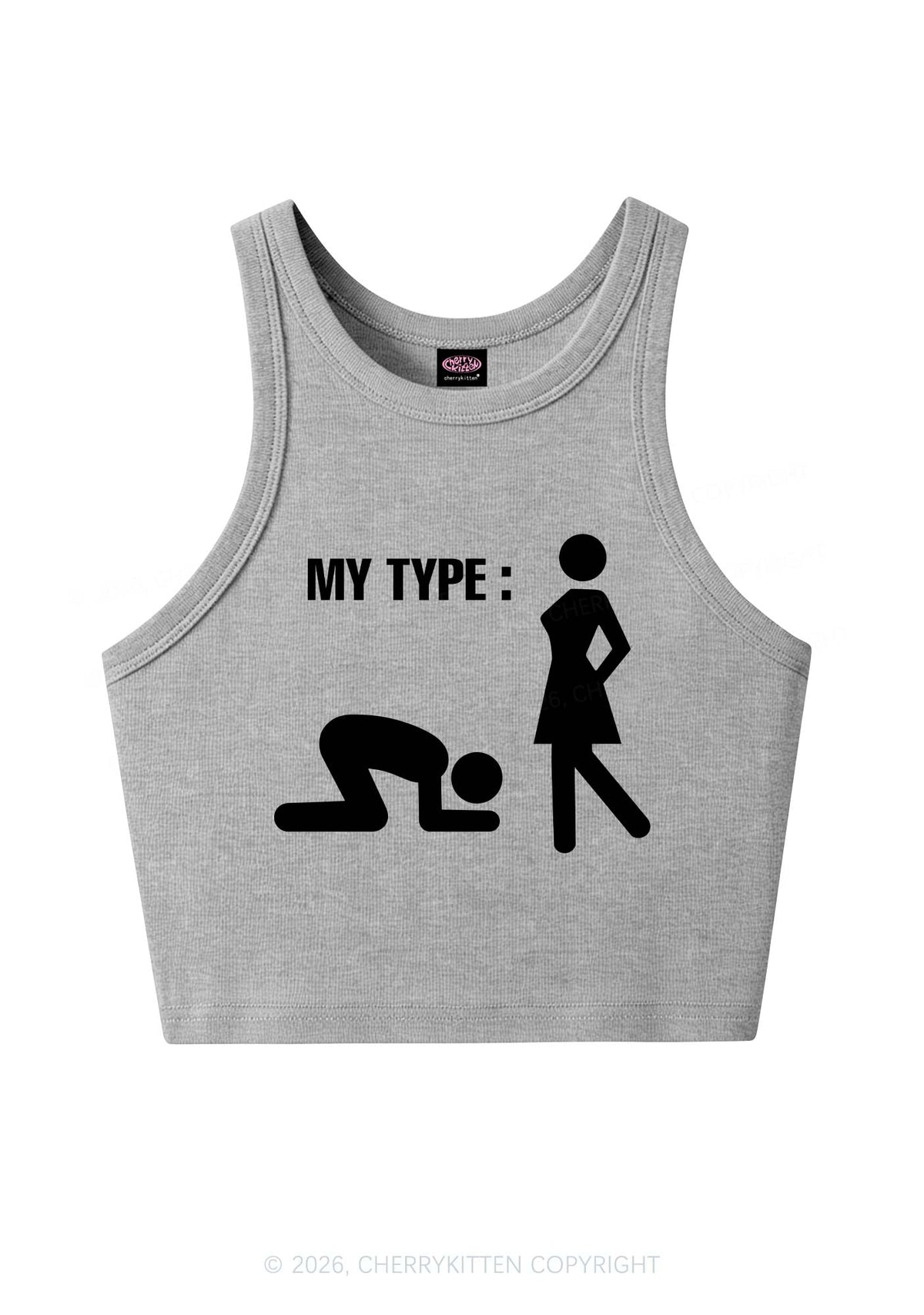 My Type Kneeling Male Y2K Crop Tank Top Cherrykitten