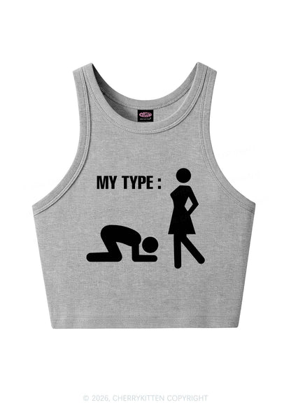 My Type Kneeling Male Y2K Crop Tank Top Cherrykitten