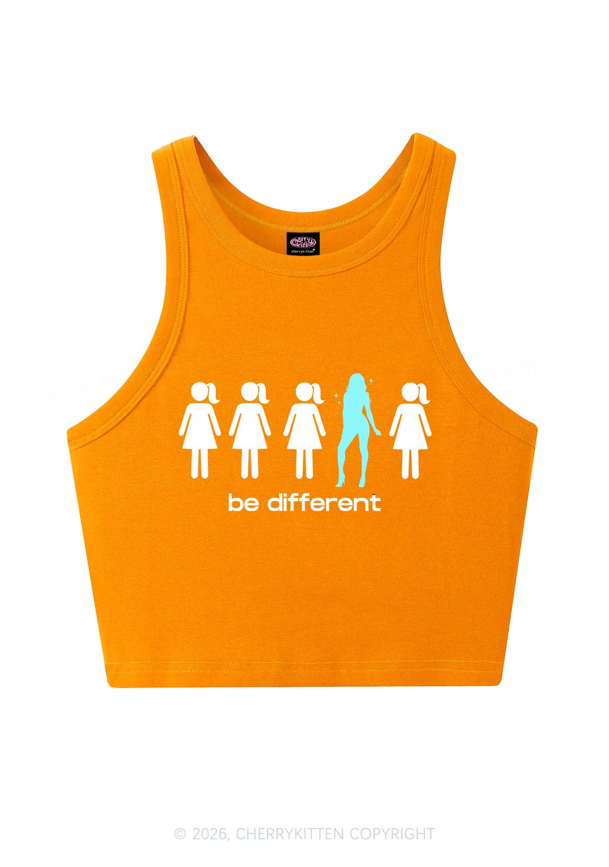 Be Different Girl Y2K Crop Tank Top Cherrykitten