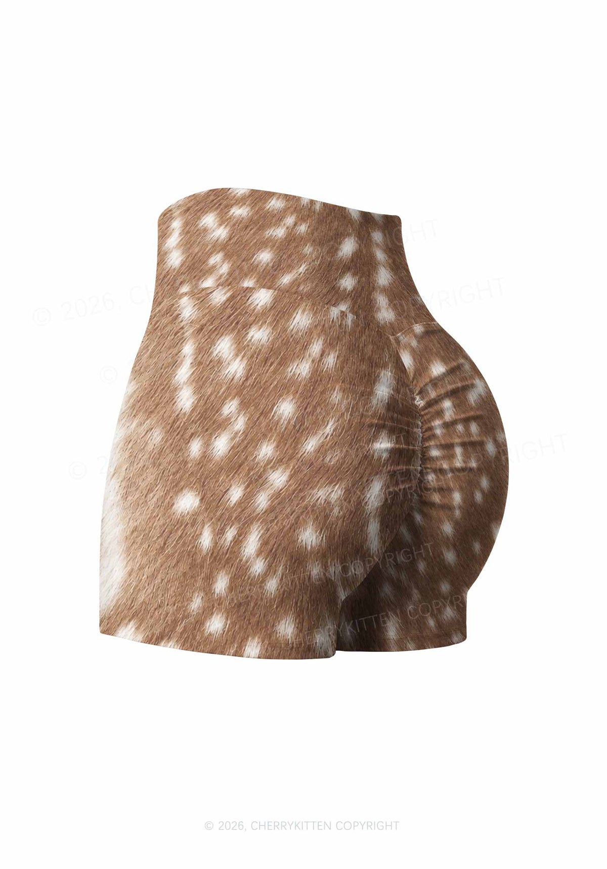 Brown Deer Dots Y2K Print Gym Shorts Cherrykitten