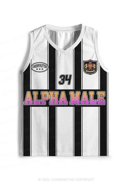 Custom Black Alpha Male Y2K Sport Jersey Tank Cherrykitten