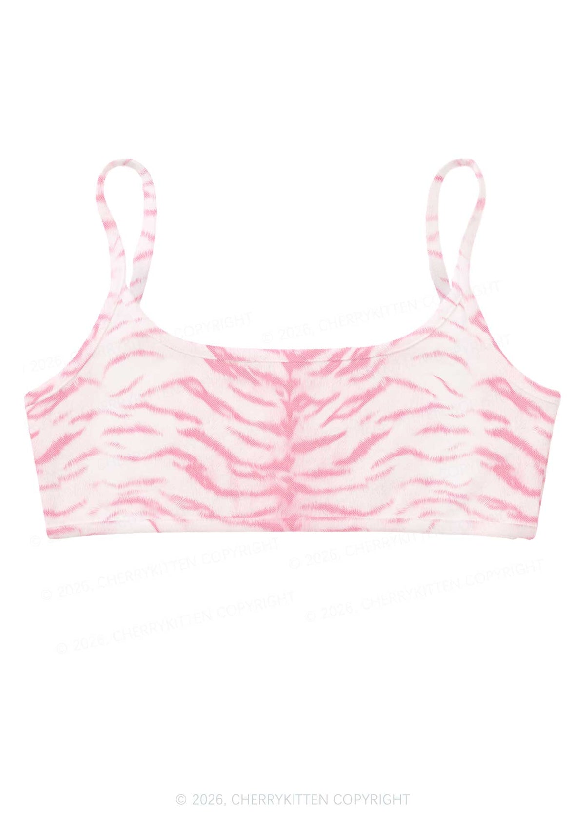 Pink Tiger Stripe Y2K Print Super Crop Cami Cherrykitten