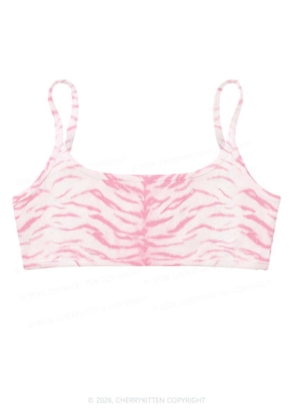 Pink Tiger Stripe Y2K Print Super Crop Cami Cherrykitten