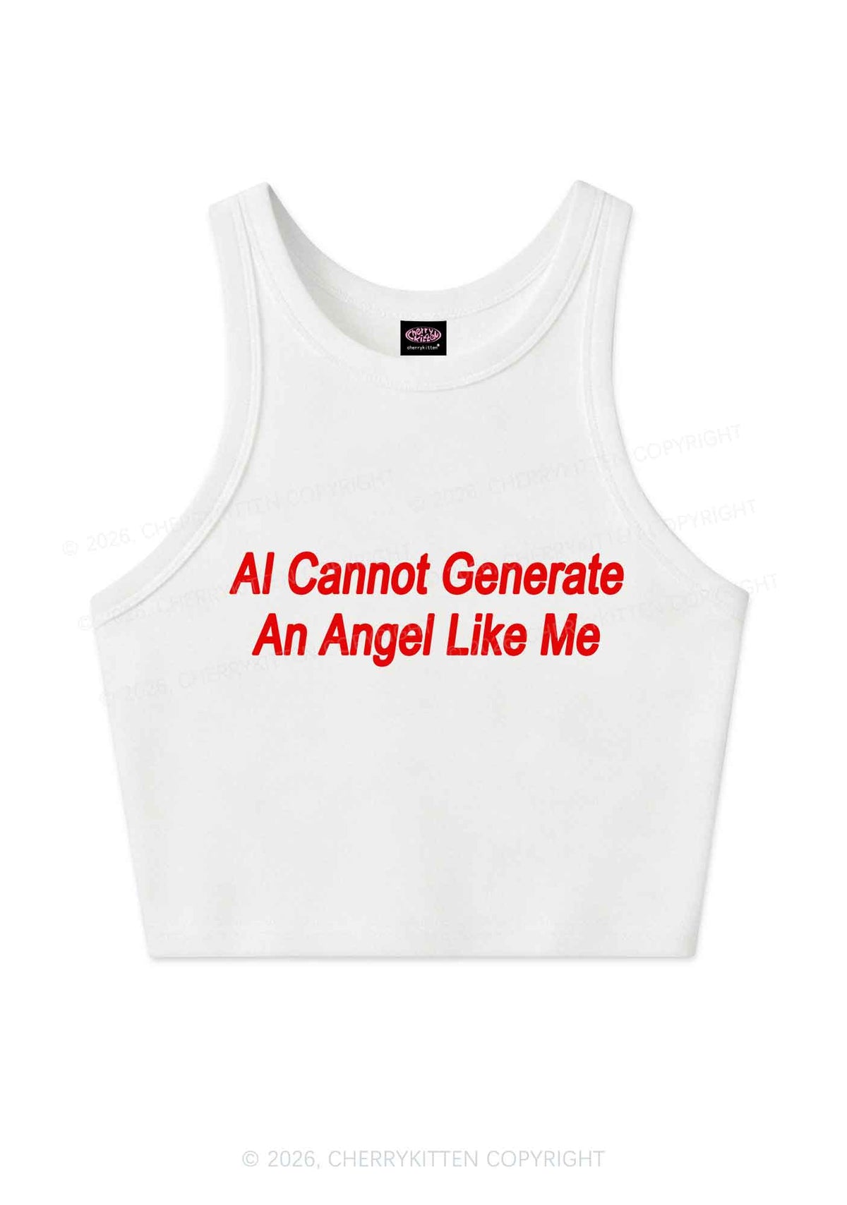 Ai Cannot Generate Angel Y2K Crop Tank Top Cherrykitten