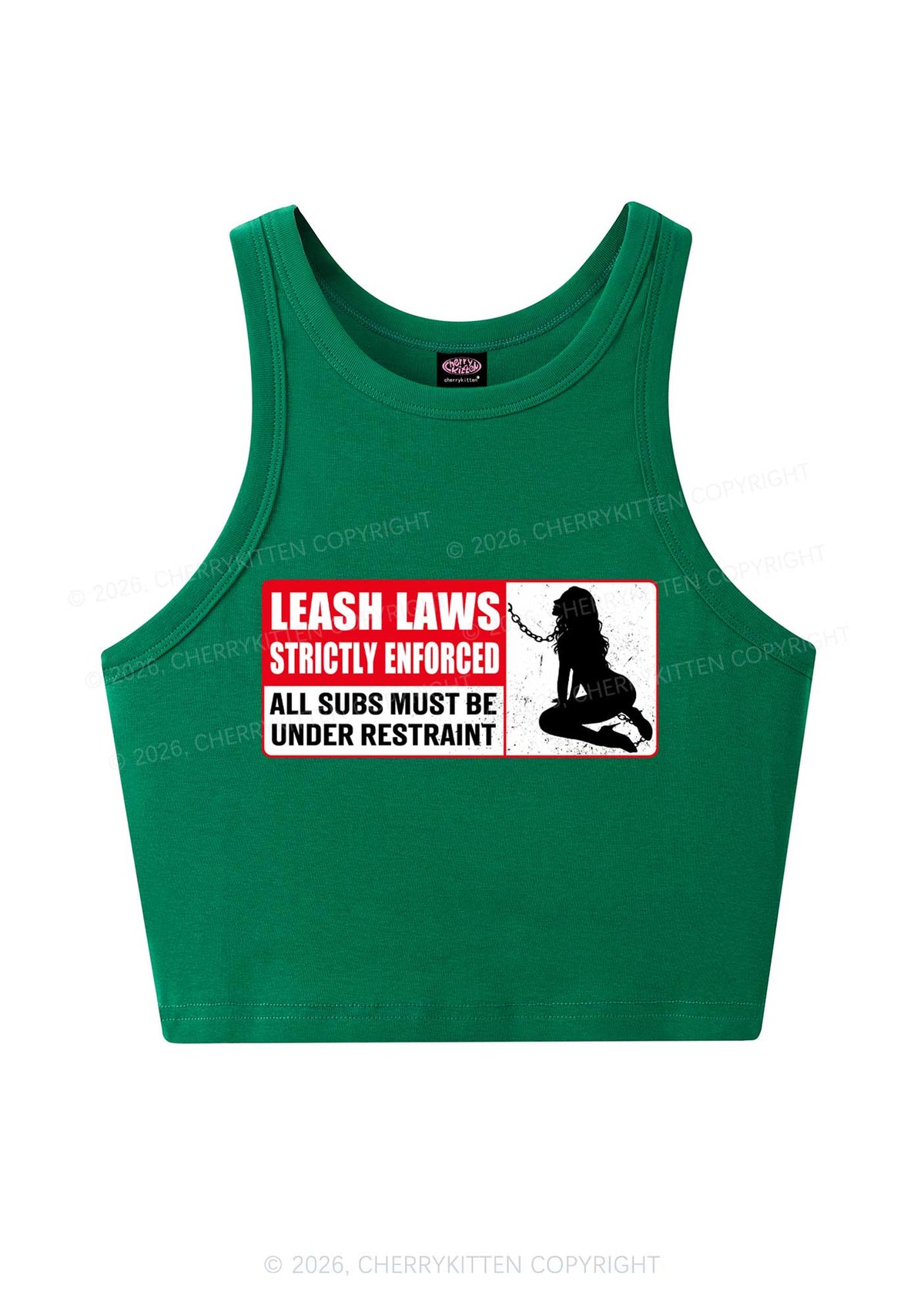 Leash Laws Strictly Enforced Y2K Crop Tank Top Cherrykitten