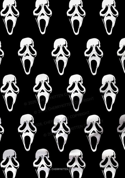 Halloween Spooky Ghost Y2K Print Gym Shorts Cherrykitten
