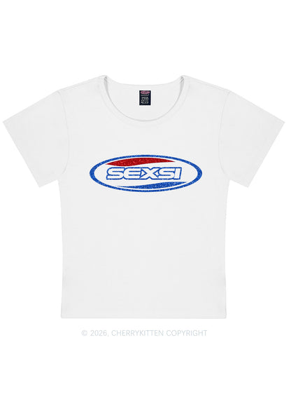 Glitter Sexsi Slogan Y2K Baby Tee Cherrykitten