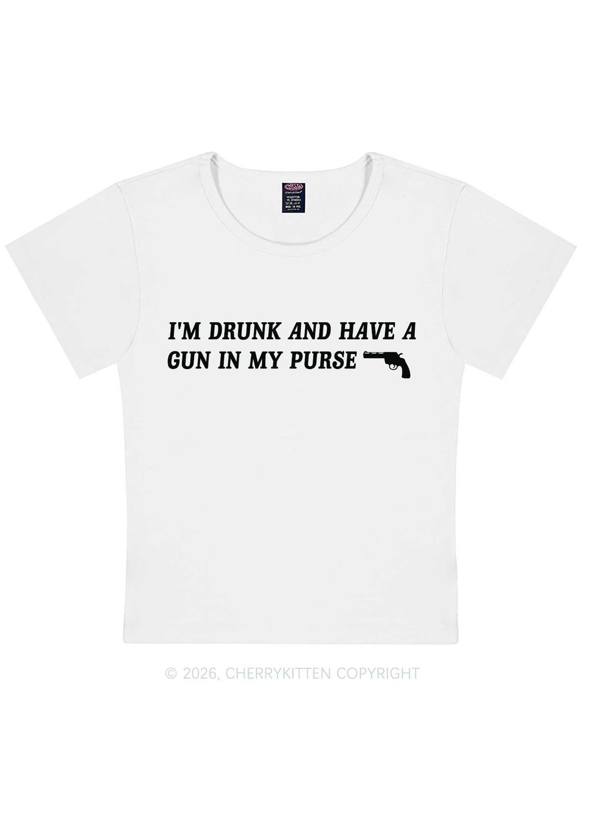 Im Drunk Y2K Baby Tee Cherrykitten