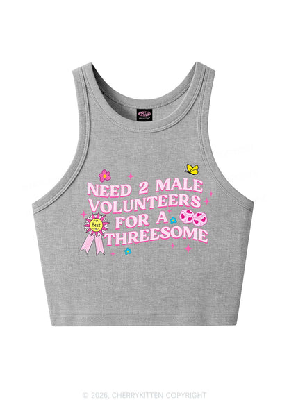 Two Male Volunteers For Threesome Y2K Crop Tank Top Cherrykitten