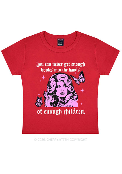 Get Enough Books Into Children Y2K Baby Tee Cherrykitten