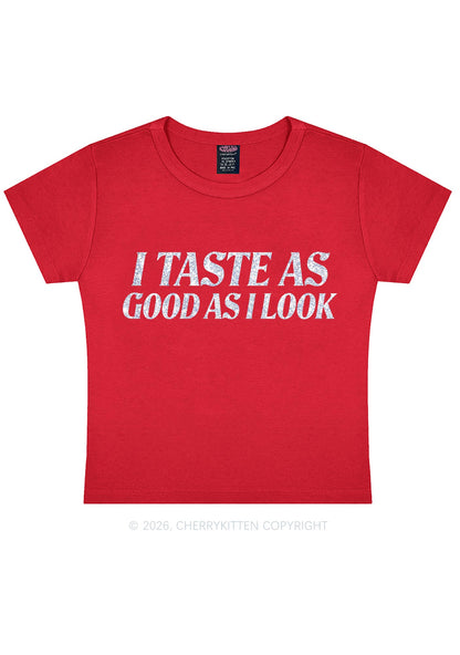 Glitter I Taste Good Y2K Baby Tee Cherrykitten