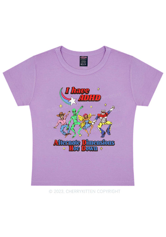 I Have ADHD Cartoon Characters Y2K Baby Tee Cherrykitten