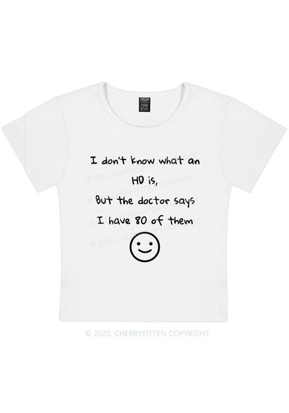 Curvy I Don't Know What An HD Is Y2K Baby Tee Cherrykitten