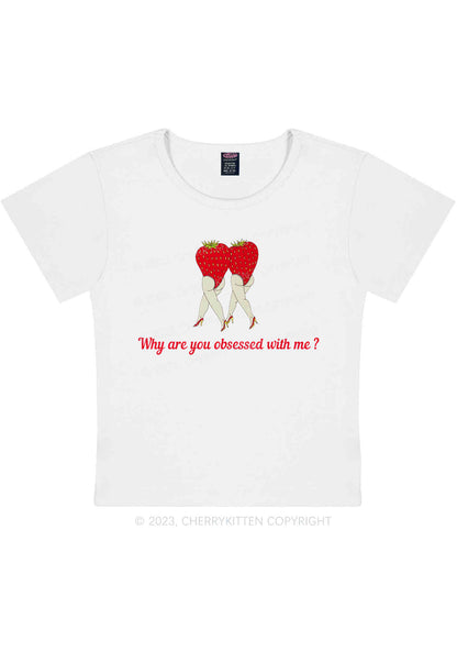 Curvy Why Are You Obsessed With Strawberries Baby Tee Cherrykitten
