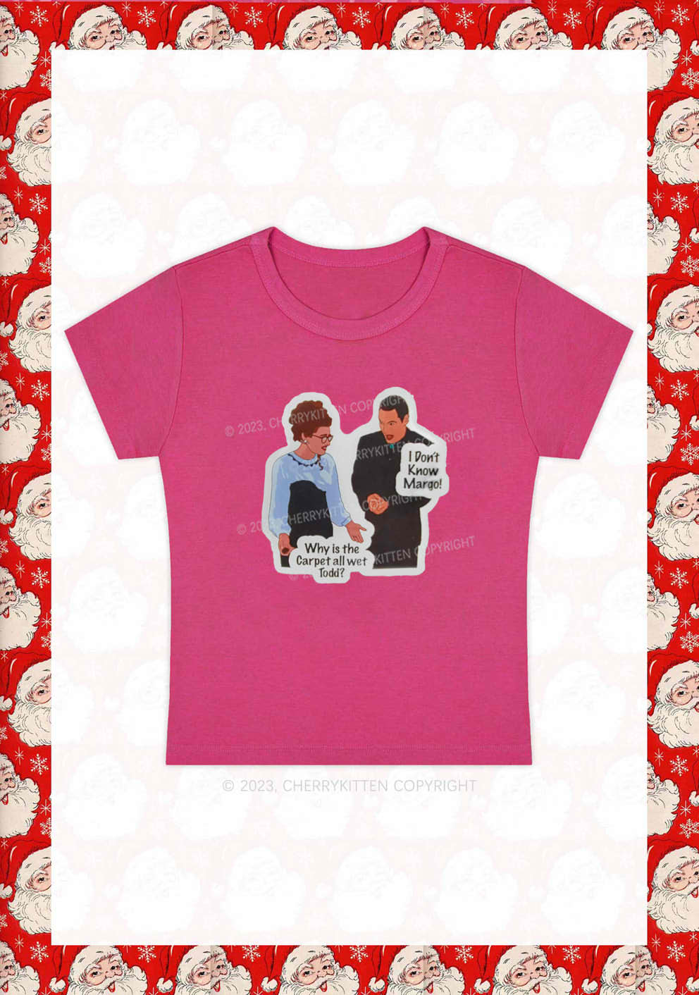 I Don't Know Margo Christmas Y2K Baby Tee Cherrykitten