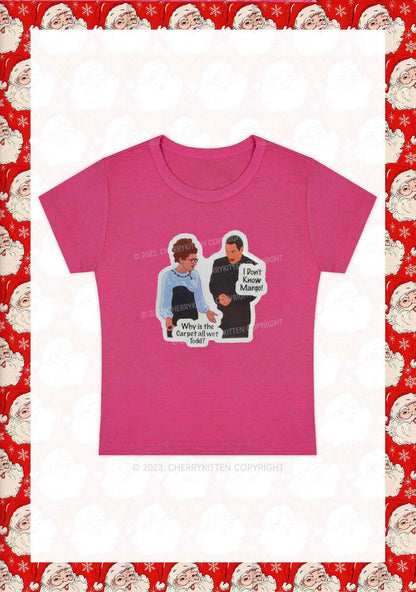I Don't Know Margo Christmas Y2K Baby Tee Cherrykitten