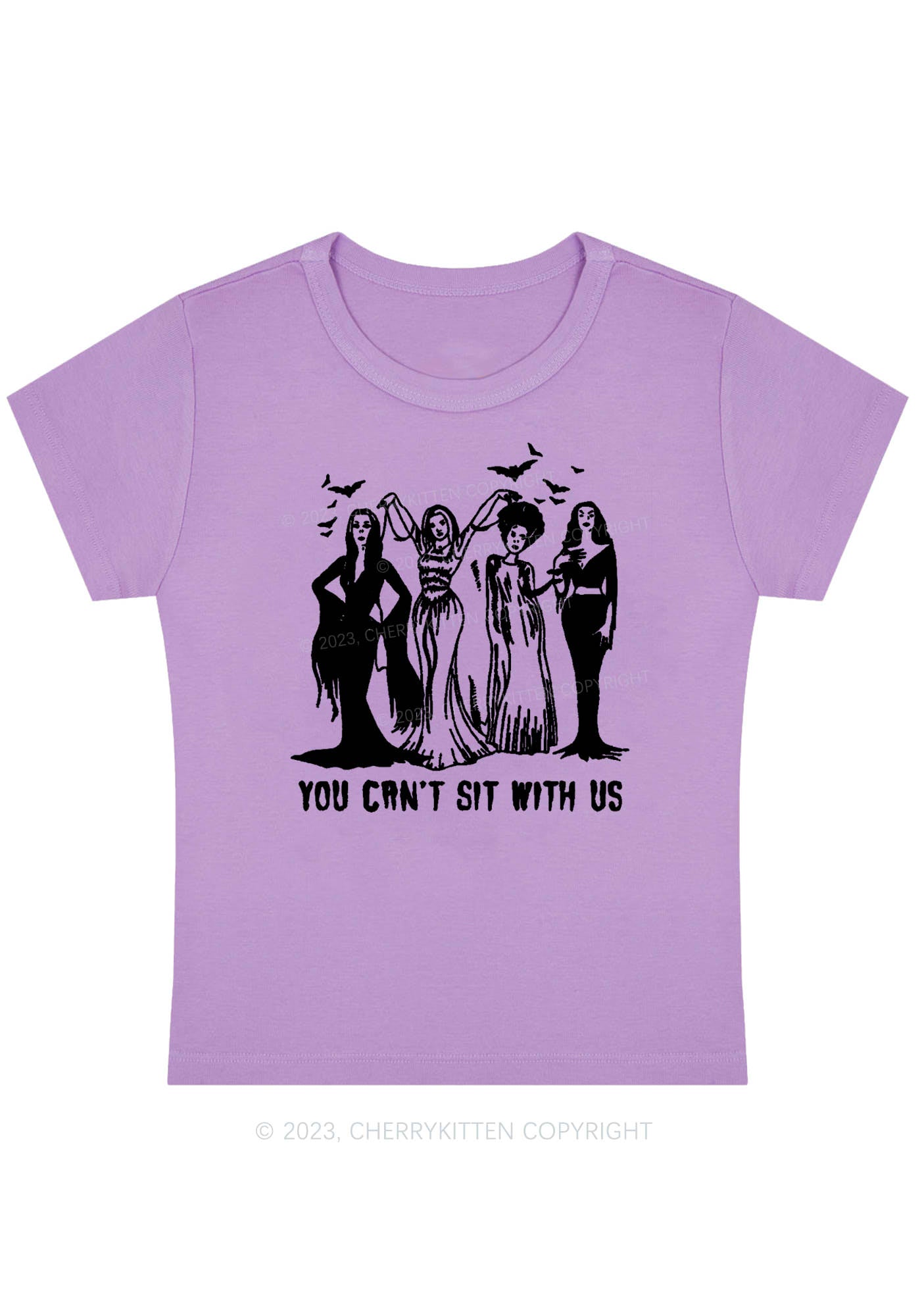 You Can't Sit With Us Halloween Baby Tee Cherrykitten