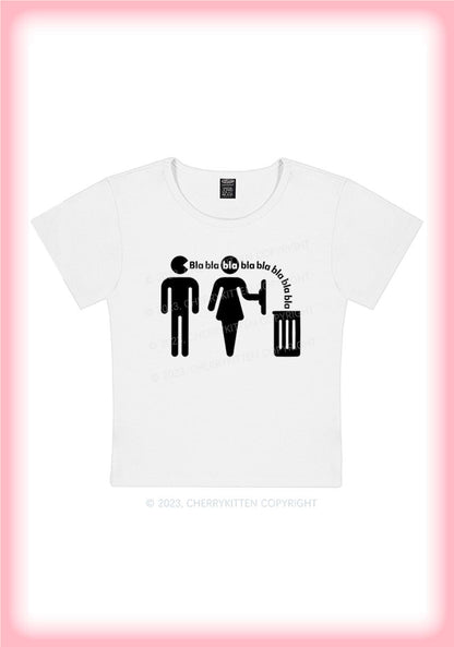 Valentine's Day Bla Bla Bla Bla Y2K Baby Tee Cherrykitten