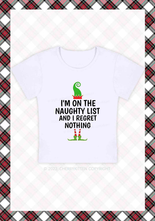 I'm On The Naughty List Christmas Baby Tee Cherrykitten
