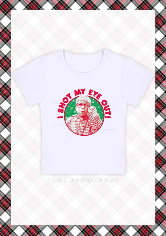 I Shot My Eye Out Christmas Y2K Baby Tee Cherrykitten