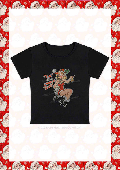 Ring For A Christmas Belle Y2K Baby Tee Cherrykitten