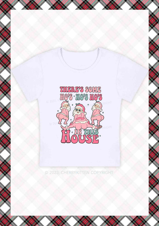 Pink Santas Christmas Y2K Baby Tee Cherrykitten