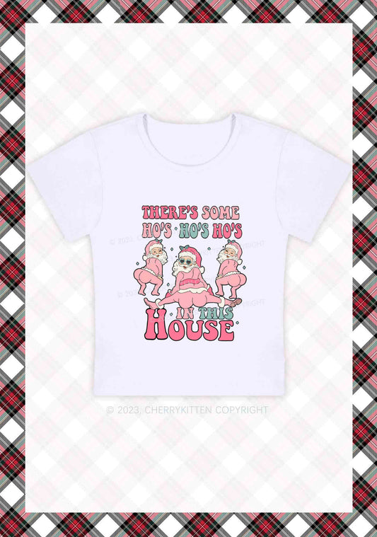 Pink Santas Christmas Baby Tee Cherrykitten