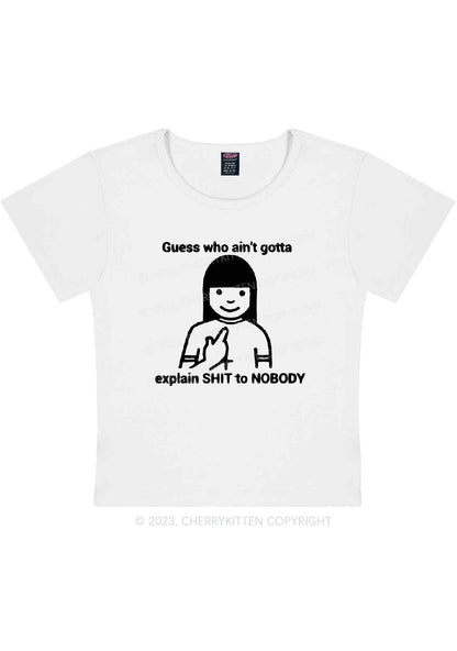 Curvy Who Explain Shxt To Nobody Y2K Baby Tee Cherrykitten