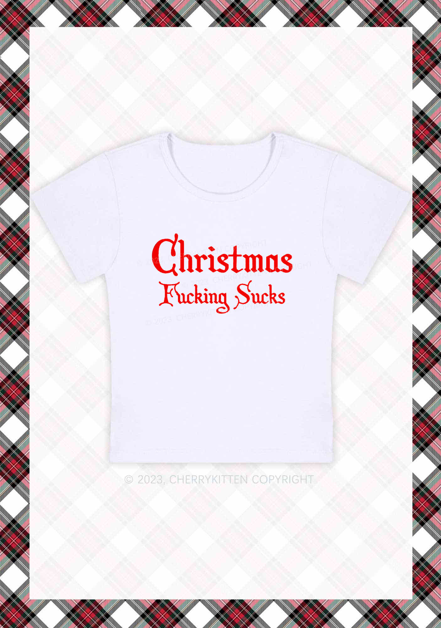 Christmas Sucks Y2K Baby Tee Cherrykitten
