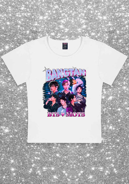 Bangtan Love Mots Kpop Y2K Baby Tee Cherrykitten