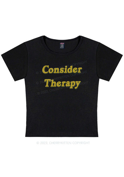 Consider Therapy Y2K Baby Tee Cherrykitten