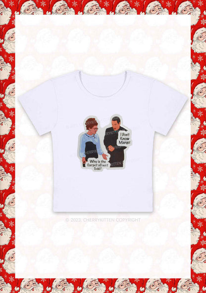 I Don't Know Margo Christmas Y2K Baby Tee Cherrykitten