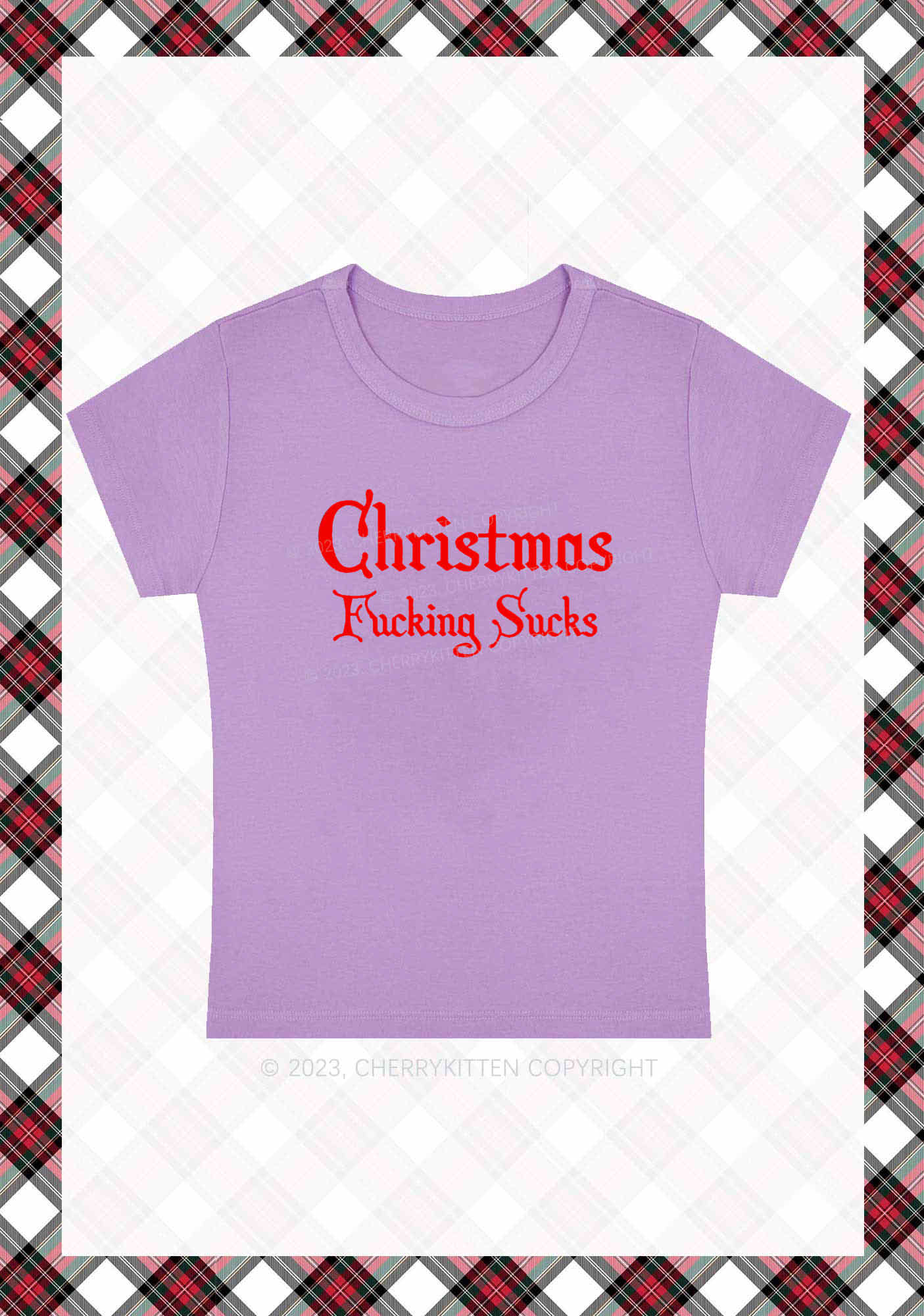 Christmas Sucks Y2K Baby Tee Cherrykitten