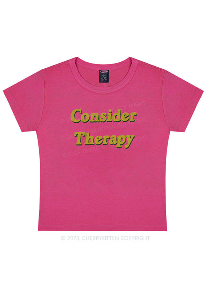 Consider Therapy Y2K Baby Tee Cherrykitten