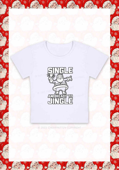 Single Santa Ready To Jingle Christmas Y2K Baby Tee Cherrykitten