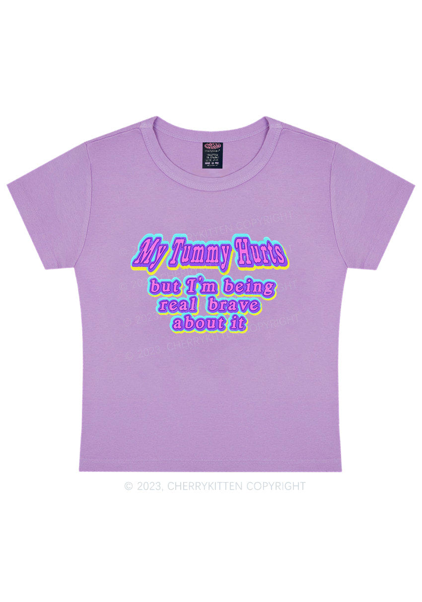 Curvy My Tummy Hurts Y2K Baby Tee Cherrykitten