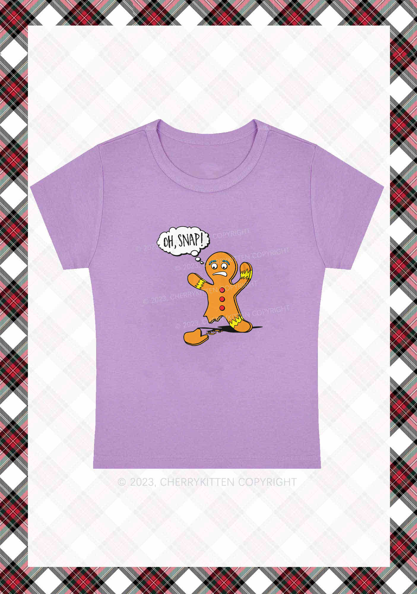 Oh Snap Gingerbread Man Christmas Y2K Baby Tee Cherrykitten