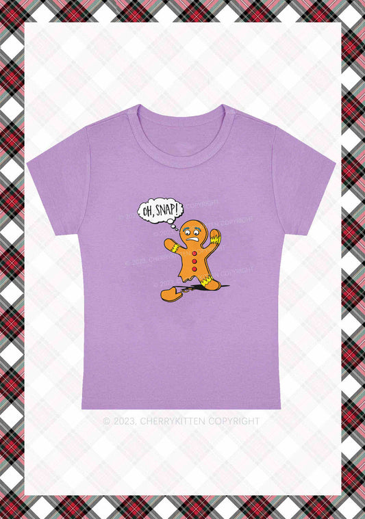 Oh Snap Gingerbread Man Christmas Y2K Baby Tee Cherrykitten