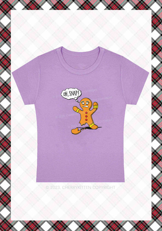 Oh Snap Gingerbread Man Christmas Y2K Baby Tee Cherrykitten