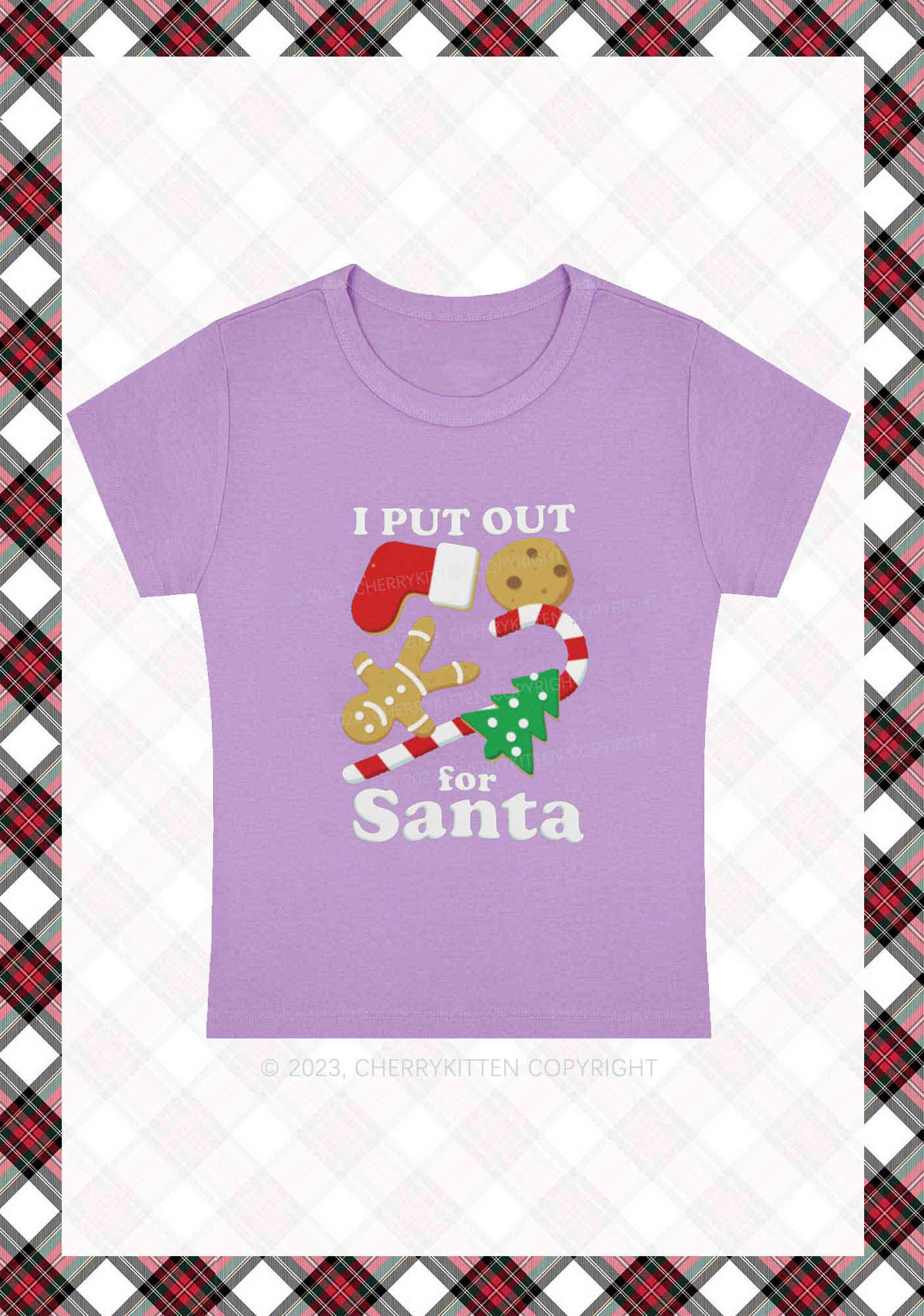I Put Out For Santa Christmas Y2K Baby Tee Cherrykitten