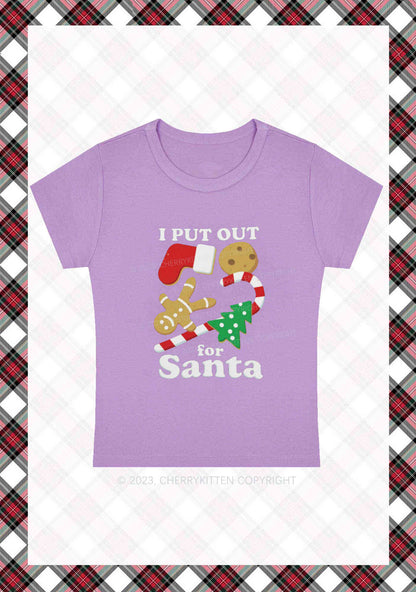 I Put Out For Santa Christmas Y2K Baby Tee Cherrykitten