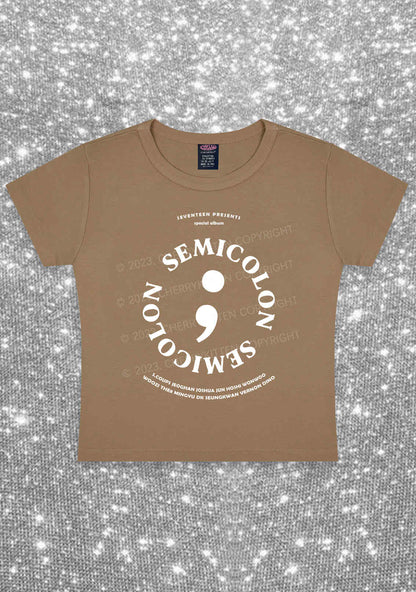 Semicolon Svt Kpop Y2K Baby Tee Cherrykitten