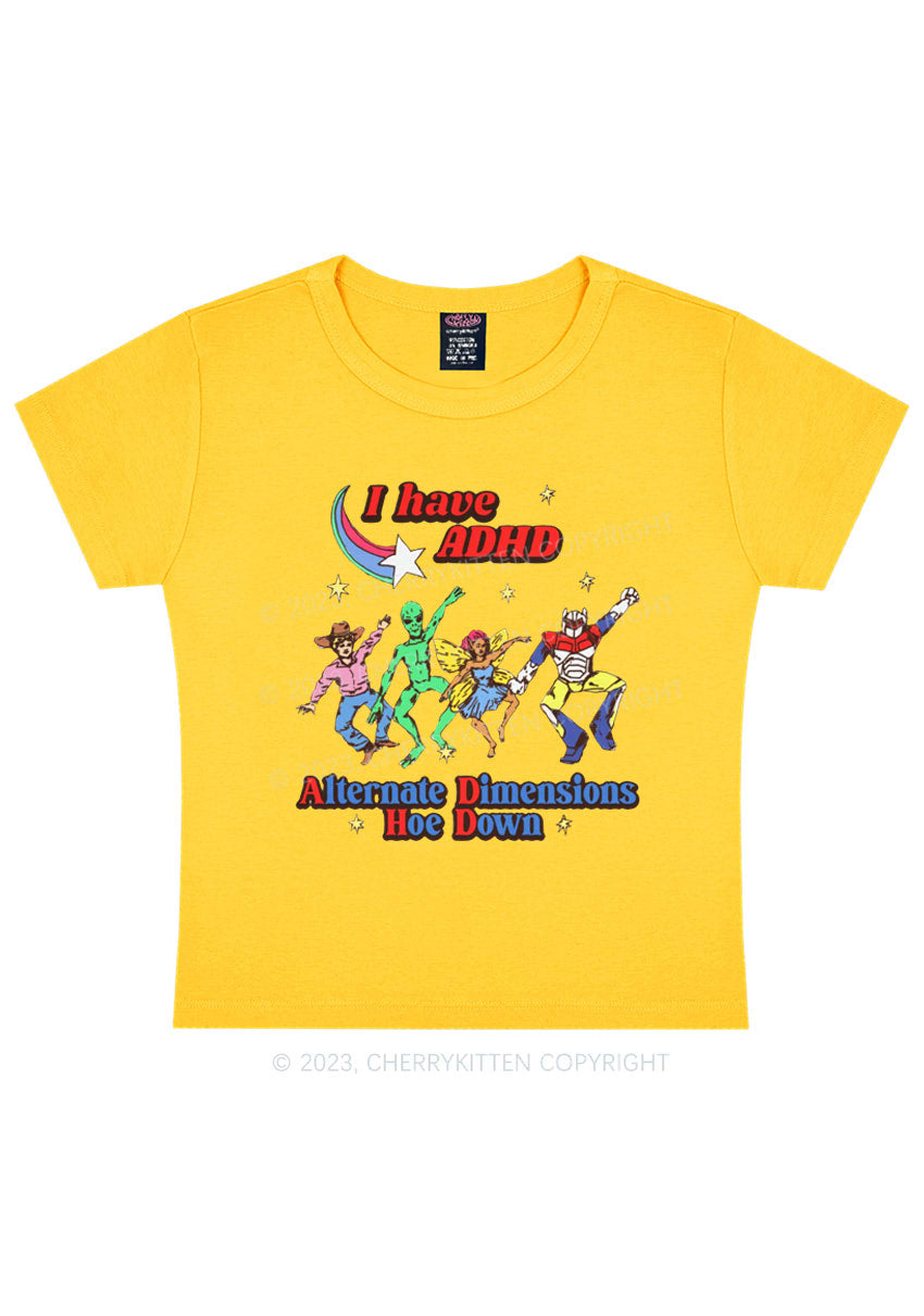 I Have ADHD Cartoon Characters Y2K Baby Tee Cherrykitten