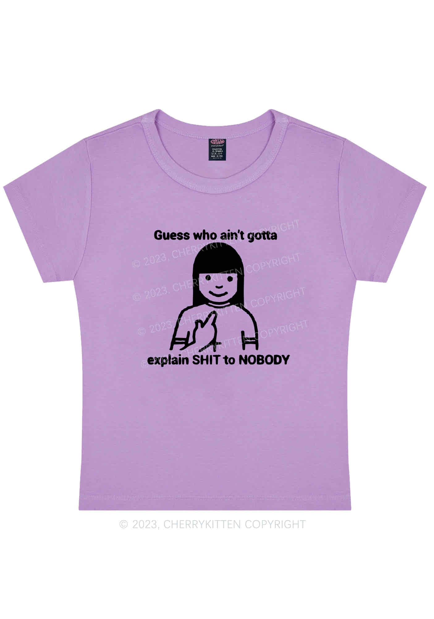 Curvy Who Explain Shxt To Nobody Y2K Baby Tee Cherrykitten