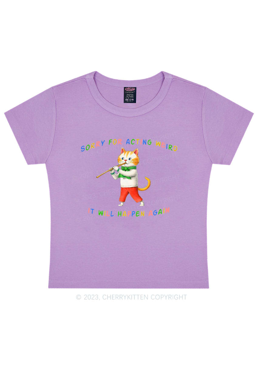 Curvy Sorry For Acting Weird Y2K Baby Tee Cherrykitten