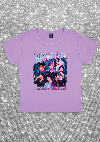 Bangtan Love Mots Kpop Y2K Baby Tee Cherrykitten