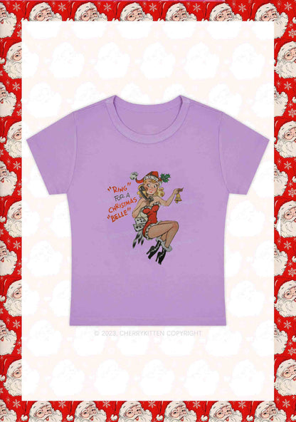 Ring For A Christmas Belle Y2K Baby Tee Cherrykitten