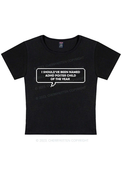 Curvy I Should've Been Named ADHD Y2K Baby Tee Cherrykitten